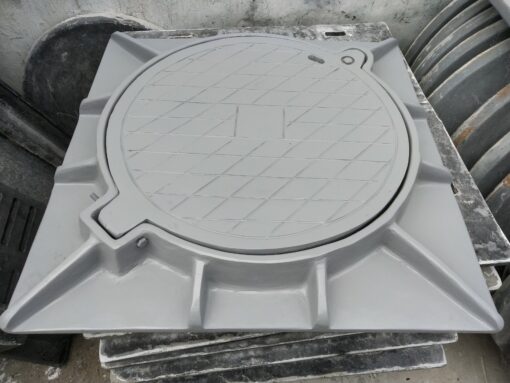 Nắp hố ga Composite ngăn mùi khung âm nắp tròn3